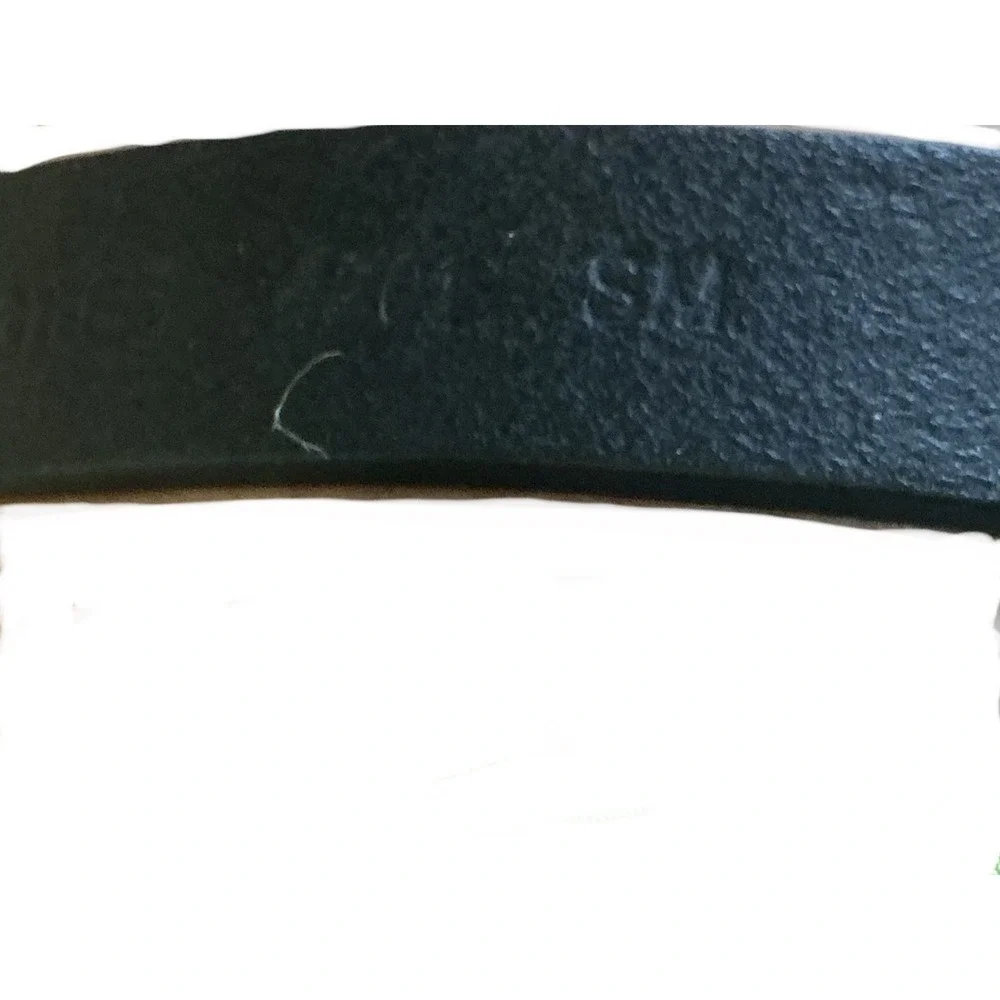 Chico's Blk Leather Adjustable Belt Lg Statement Silver & Gold Tone Hook Buckle